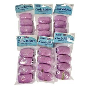 Gift Wrapping Purple Ribbon Party Supply Curly Large Lot 6 Packs 131ft Each